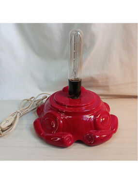 Vintage Atlantic Mold Ceramic Red Christmas Tree Base Only Large 8.75"
